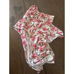 Posh Peanut Pink Rose Floral Bamboo Viscose Swaddle Blanket Nursery Accessory